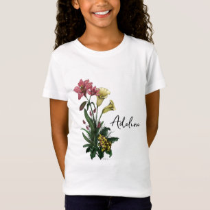 Cute Tropical Frog och Lily Botanical Blommigt Art T Shirt