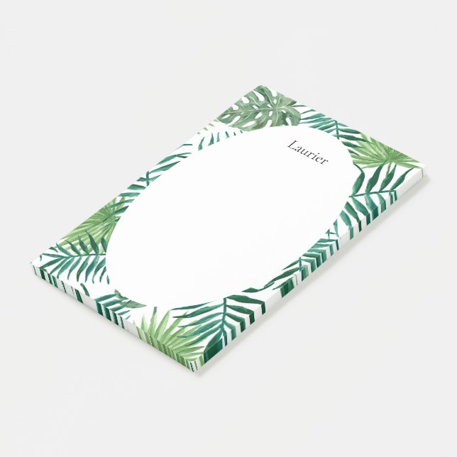 Cute Tropical Handflatan Lövs Office Post-it Notes Block (Vinklad)