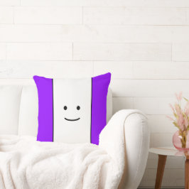 Cute Tropical Lila White Rand Smiling Ansikte Kudde