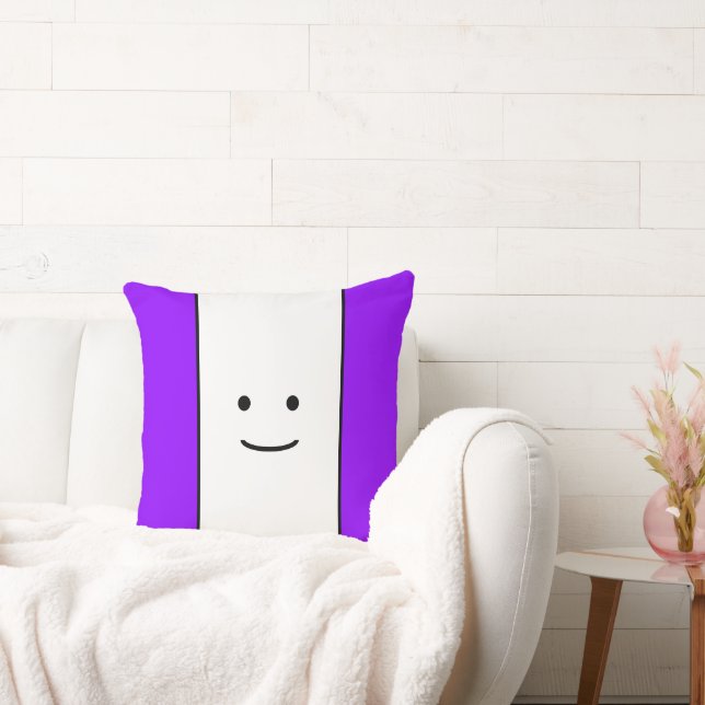 Cute Tropical Lila White Rand Smiling Ansikte Kudde (Soffa)