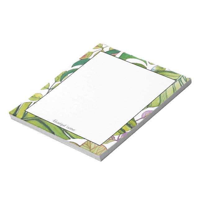 Cute Tropical Löv in Watercolor Anteckningsblock (Roterad)