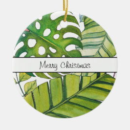 Cute Tropical Löv in Watercolor Julgransprydnad Keramik