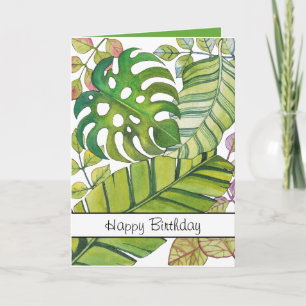 Cute Tropical Löv in Watercolor Kort