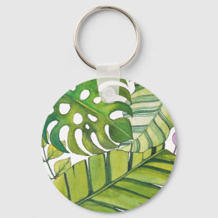 Cute Tropical Löv in Watercolor Nyckelring