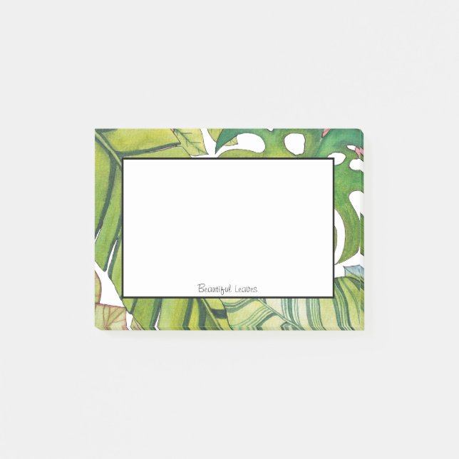 Cute Tropical Löv in Watercolor Post-it Block (Framsida)