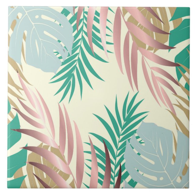 Cute Tropical Löv Kakelplatta (Framsidan)