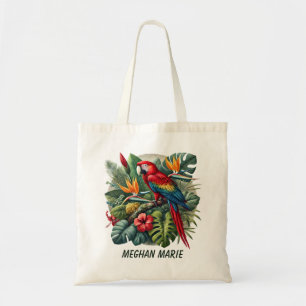 Cute Tropical Parrot add namn Tygkasse
