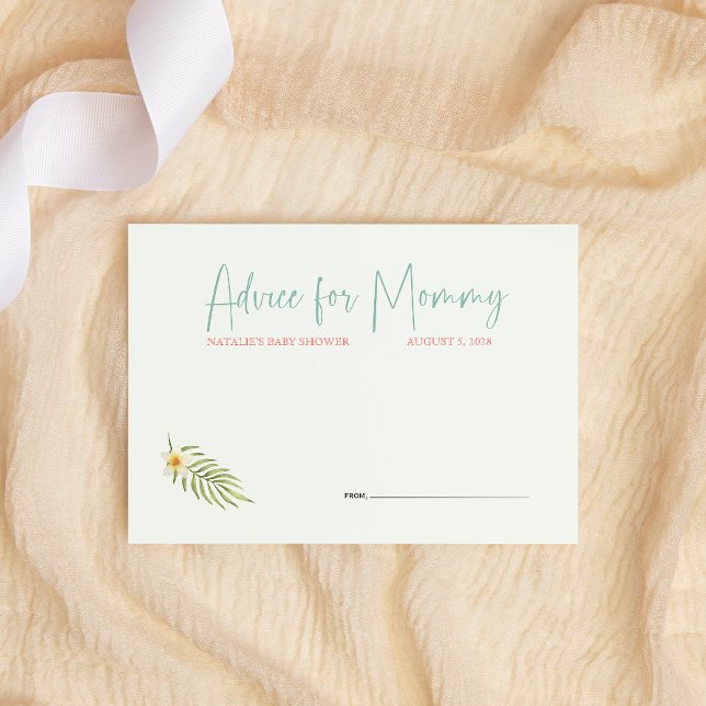 Cute Tropical Penguin Rosa Baby Shower Advice Anteckningskort (Skapare uppladdad)