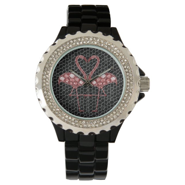 Cute Tropical Rosa Flamingo Armbandsur (Framsida)