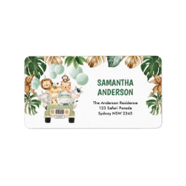 Cute Tropical Safari Vilda djur Returadress Adressetikett