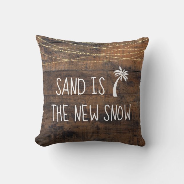 Cute Tropical Sand är ikonen New Snö Handflatan Tr Kudde (Framsida)