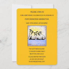 Cute Tropical Summer Sunset Birthday Inbjudningar