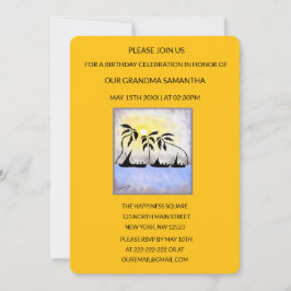 Cute Tropical Summer Sunset Birthday Inbjudningar