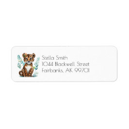 Cute Tropical Tiger Return-adressetikett Returadress Etikett
