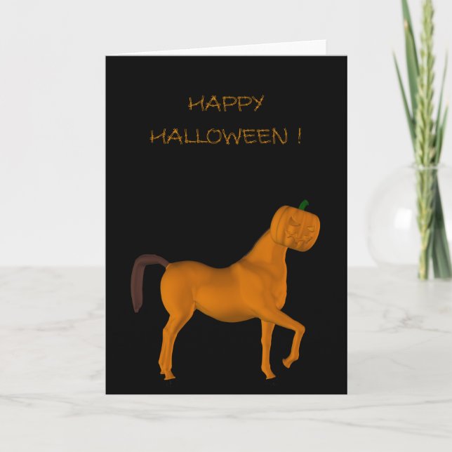 Cute Trotting Halloween Horse Kort (Framsida)