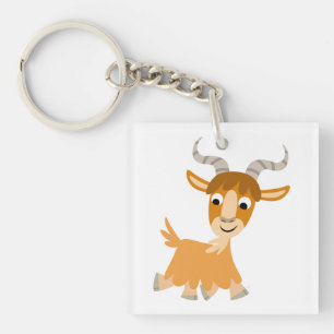 Cute Trotting Tecknad Goat Acrylic Keychain