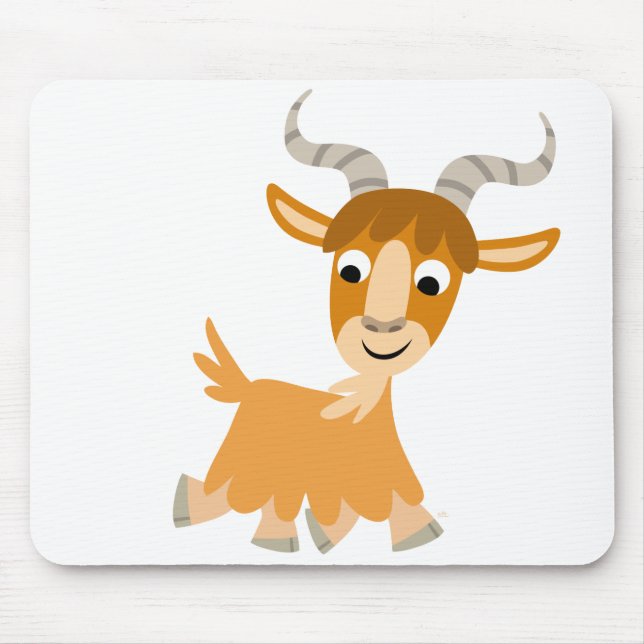Cute Trotting Tecknad Goat Mousepad Musmatta (Framsidan)