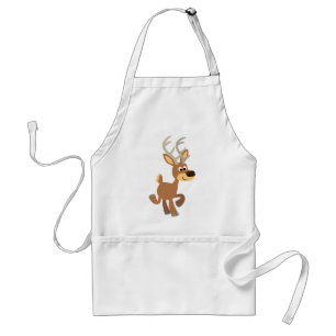 Cute Trotting Tecknad Hjort Apron Förkläde
