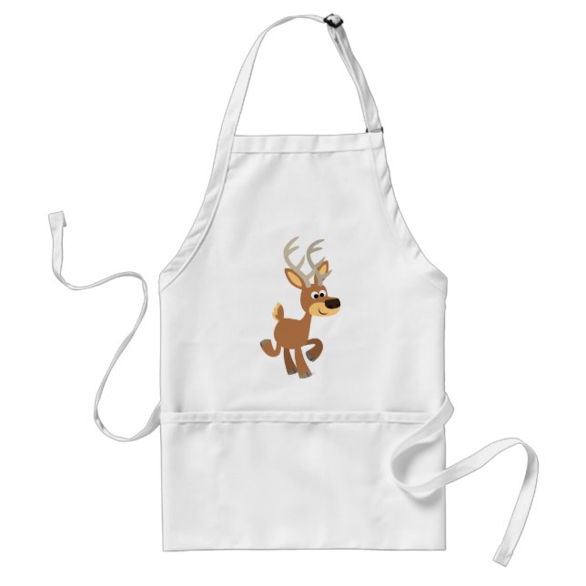 Cute Trotting Tecknad Hjort Apron Förkläde (Framsidan)