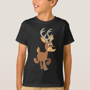 Cute Trotting Tecknad Hjort Children T-Shirt