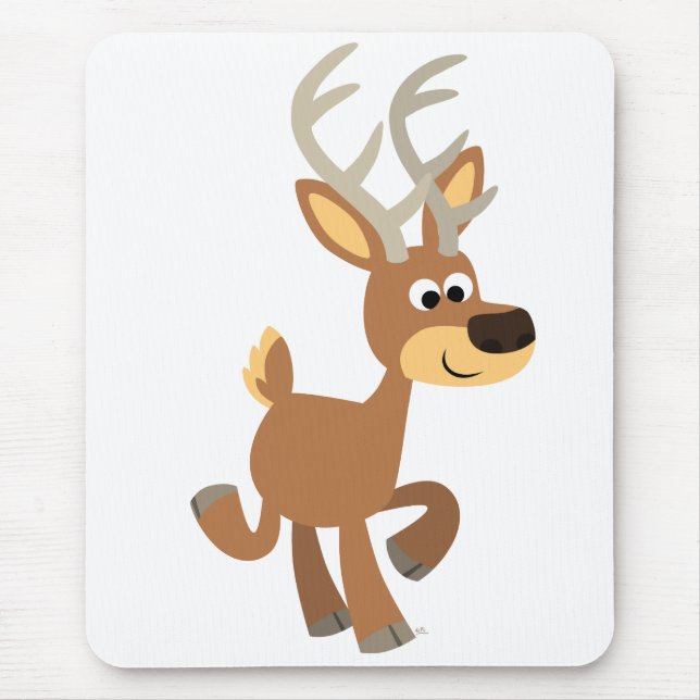 Cute Trotting Tecknad Hjort Mousepad Musmatta (Framsidan)