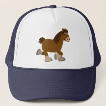 Cute Trotting Tecknad Shire Horse Hat