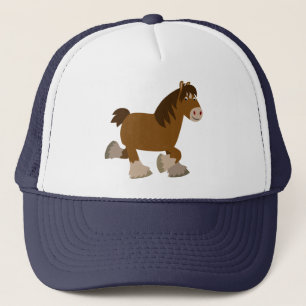 Cute Trotting Tecknad Shire Horse Hat Truckerkeps