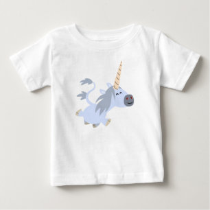 Cute Trotting Tecknad Unicorn Baby T-Shirt