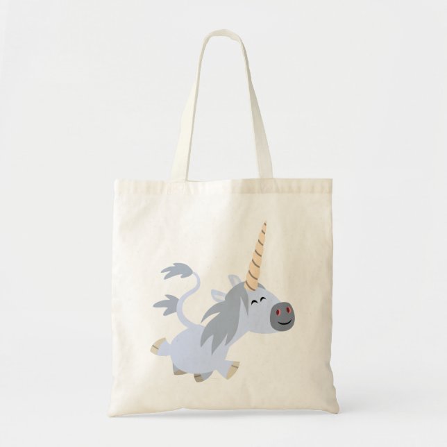 Cute Trotting Tecknad Unicorn Bag Tygkasse (Framsidan)