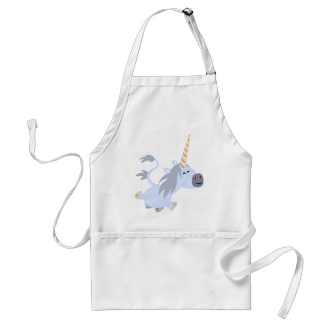 Cute Trotting Tecknad Unicorn Cooking Apron Förkläde (Framsidan)