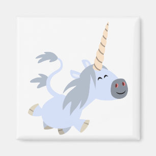 Cute Trotting Tecknad Unicorn Magnet