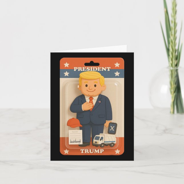 Cute Trump Action Figur Trend Shirt Kort (Framsida)