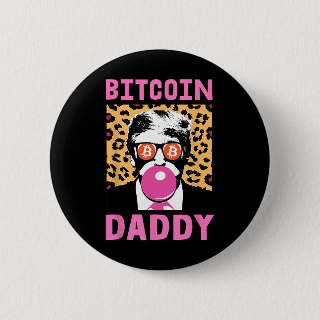 Cute Trump Bitcoin pappa Crypto Finance Money Crew Knapp (Framsida)