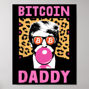 Cute Trump Bitcoin pappa Crypto Finance Money Crew Poster
