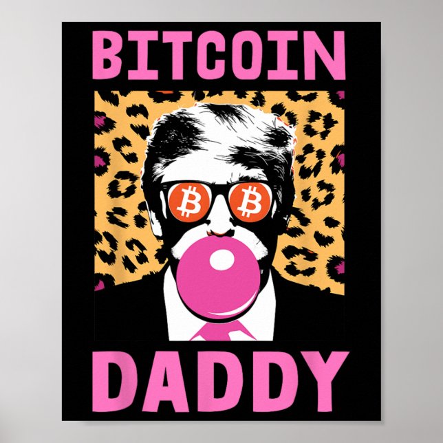 Cute Trump Bitcoin pappa Crypto Finance Money Crew Poster (Framsidan)