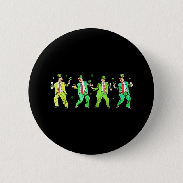 Cute Trump Dance St. Patricks Day Funny Trump Patr Knapp (Framsida)