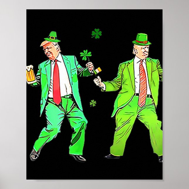 Cute Trump Dance St. Patricks Day Funny Trump Patr Poster (Framsidan)