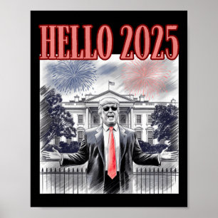 Cute Trump Hej 2025 Nyår Kväll Konservativ Da Poster
