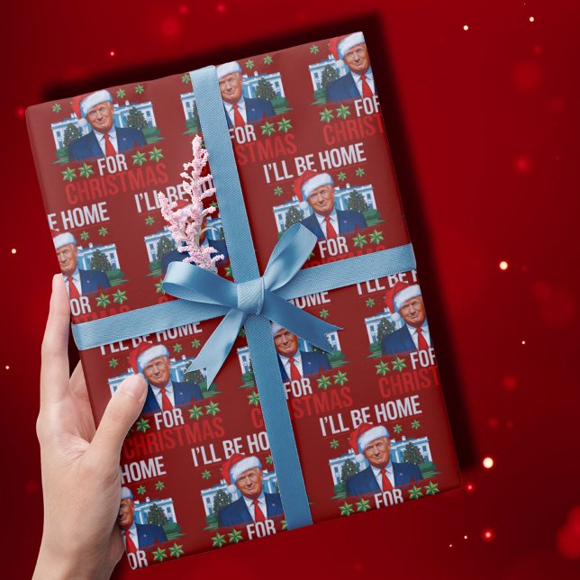 Cute Trump Jag kommer hem till jul Ugly Presentpapper (Skapare uppladdad)