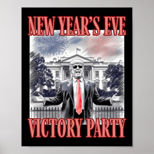 Cute Trump Nyårsafton Victory Party Fireworks Poster