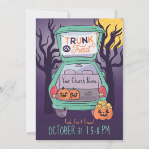 Cute Trunk eller Treat Anpassningsbar Halloween-in Inbjudningar