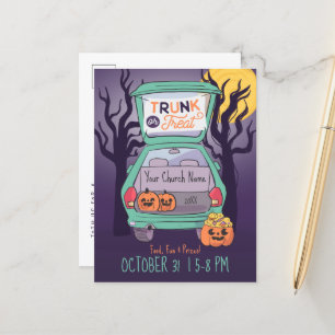 Cute Trunk eller Treat Anpassningsbar Halloween-in Vykort