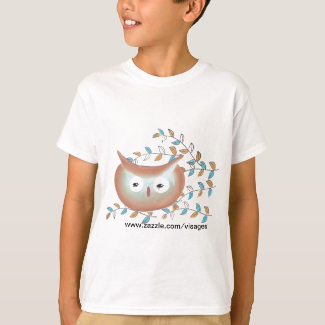 Cute Tshirt Uggla Bild i Brown & Teal T-shirt (Framsida)