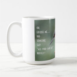 Cute Tuftad timus på feeder, funny Kaffemugg