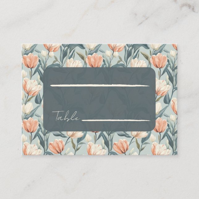 Cute Tulip Traditional Wedding Place Card Placeringskort (Framsida)