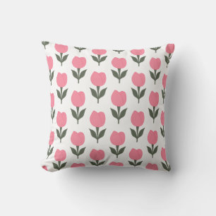 Cute Tulips-blommor mönster Bakgrund färg Kudde