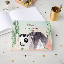 Cute Tumbling Panda Baby Shower Gästböcker