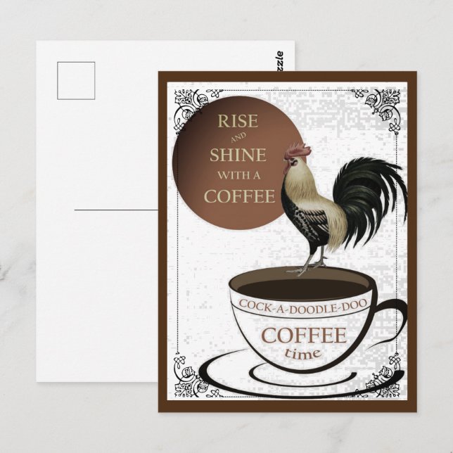 Cute Tupp Coffee Kopp skript | Vykort (Fram/baksida)