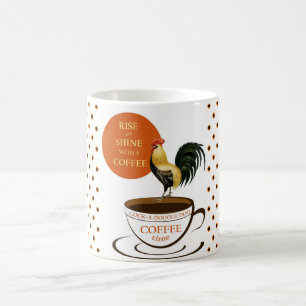 Cute Tupp Orange Black White Polka dots Kaffemugg