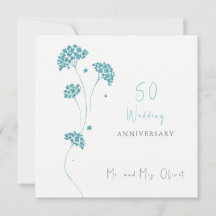 Cute Turcoise Flowers Bröllop-årsdagen 50 år